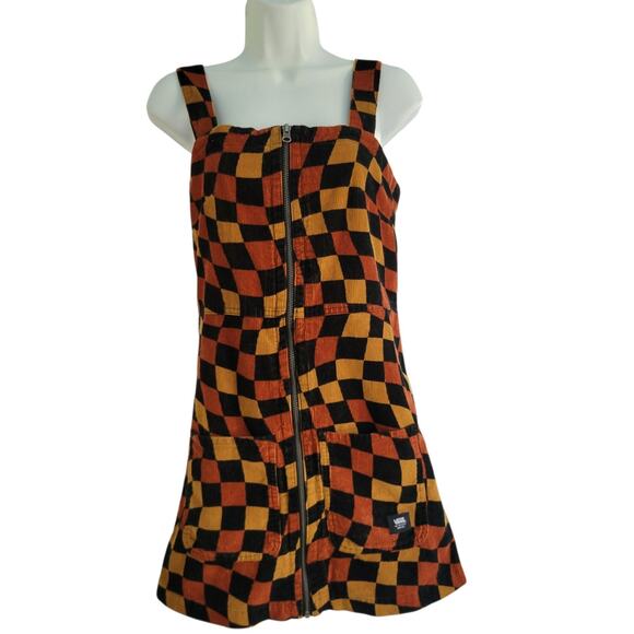 VANS Jagger Fall Mini Dress Women's XS Cotton Corduroy Streetwear Preppy Punk - Picture 1 of 13